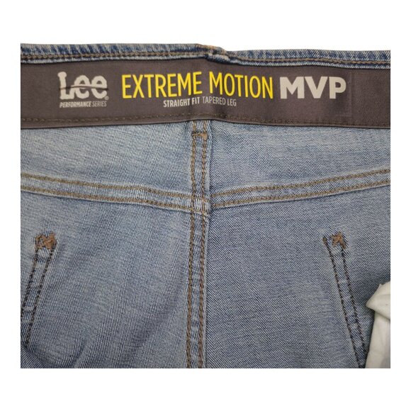 Lee Extreme Motion MVP Jeans Mens 46x34 Straight Tapered Flex Waistband Gusset - Picture 4 of 10